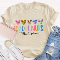 Personalized Name School Nurse Teacher T-Shirt