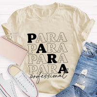 Para Profession Black Letters Teacher T-Shirt