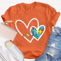 Autism Colorful Heart Teacher T-Shirt