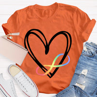 Infinity Heart Autism Awareness Love Needs No Words T-Shirt