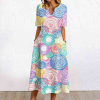 Seamless Doodle Line Dress