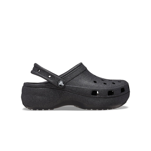 Giày Clog Nữ Crocs Classic Platform Glitter - Black