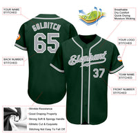 Custom Green Gray-White Authentic Baseball Jersey