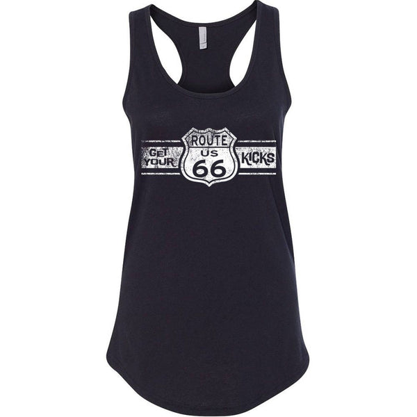Route 66 Racerback Tank Top: Ladies' Terry Cotton Blend