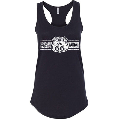 Route 66 Racerback Tank Top: Ladies' Terry Cotton Blend