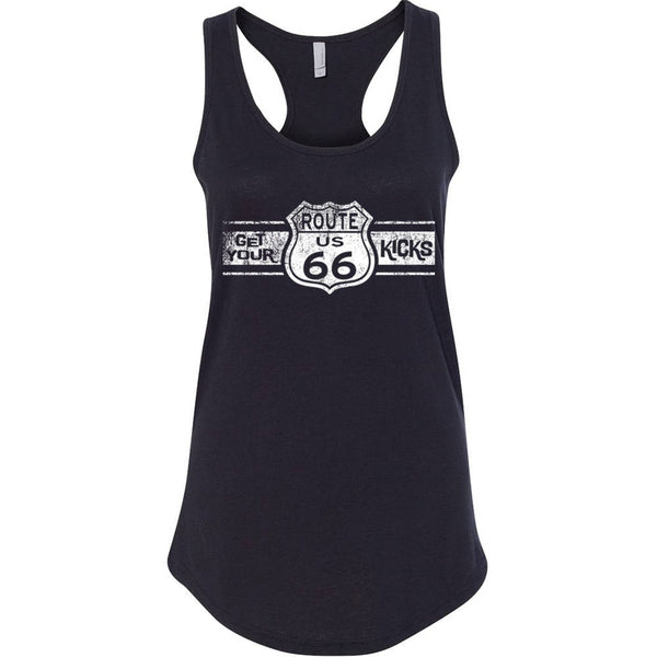 Route 66 Racerback Tank Top: Ladies' Terry Cotton Blend