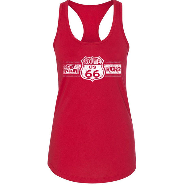 Route 66 Racerback Tank Top: Ladies' Terry Cotton Blend
