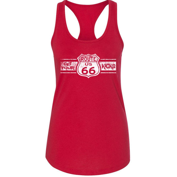 Route 66 Racerback Tank Top: Ladies' Terry Cotton Blend