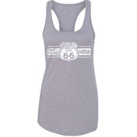 Route 66 Racerback Tank Top: Ladies' Terry Cotton Blend
