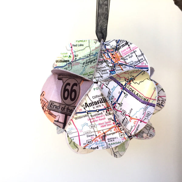 Route 66 Map Ornament: Personalizable Road Trip Souvenir