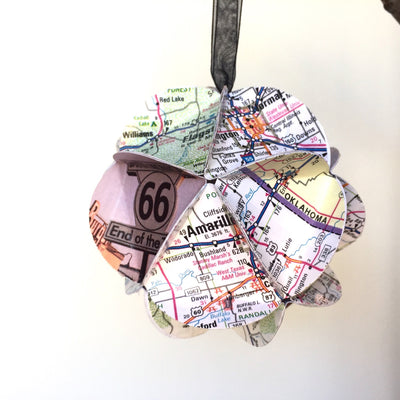 Route 66 Map Ornament: Personalizable Road Trip Souvenir