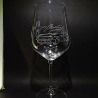 Route 66 and Ford Mustang Set of Wine Glasses | Hand Engraved | Fully personalized | Proud American Gift | Travel Lover | Ford Mustang Fan