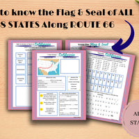 Route 66 States ACTIVITY PACK / Road Trip Travel Activities /Educational Games/ Puzzles / Quiz / PRINTABLE 36 Pages Letter /Digital Download