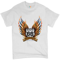 Historic Route 66 T-shirt The Legend Rolls On, The Mother Road, American Pride, Car Enthusiast, Gift for Mechanic, Automotive Men's Tee