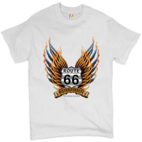 Historic Route 66 T-shirt The Legend Rolls On, The Mother Road, American Pride, Car Enthusiast, Gift for Mechanic, Automotive Men's Tee