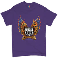 Historic Route 66 T-shirt The Legend Rolls On, The Mother Road, American Pride, Car Enthusiast, Gift for Mechanic, Automotive Men's Tee