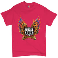 Historic Route 66 T-shirt The Legend Rolls On, The Mother Road, American Pride, Car Enthusiast, Gift for Mechanic, Automotive Men's Tee
