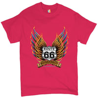 Historic Route 66 T-shirt The Legend Rolls On, The Mother Road, American Pride, Car Enthusiast, Gift for Mechanic, Automotive Men's Tee
