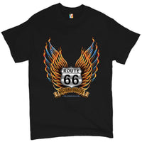 Historic Route 66 T-shirt The Legend Rolls On, The Mother Road, American Pride, Car Enthusiast, Gift for Mechanic, Automotive Men's Tee