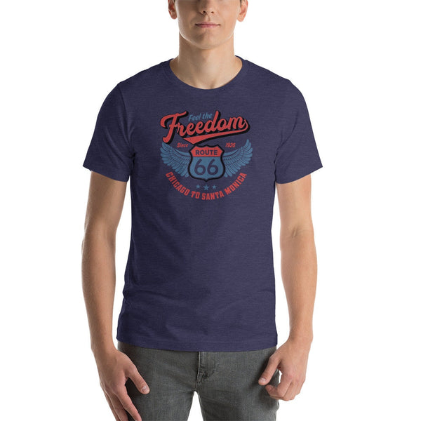 Route 66 T-Shirt - Feel the Freedom - Short-Sleeve Unisex - Multiple Sizes & Colors