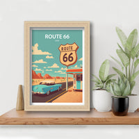 Route 66 Art Print | Route 66 | Route 66 Wall Decor| Route 66 Print | Route 66 Poster | Route 66 Art | Printable Wall Art | Travel Poster