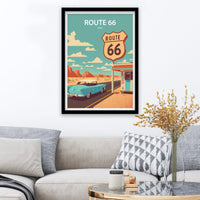 Route 66 Art Print | Route 66 | Route 66 Wall Decor| Route 66 Print | Route 66 Poster | Route 66 Art | Printable Wall Art | Travel Poster