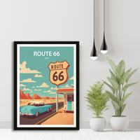 Route 66 Art Print | Route 66 | Route 66 Wall Decor| Route 66 Print | Route 66 Poster | Route 66 Art | Printable Wall Art | Travel Poster