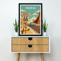 Route 66 Art Print | Route 66 | Route 66 Wall Decor| Route 66 Print | Route 66 Poster | Route 66 Art | Printable Wall Art | Travel Poster