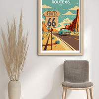 Route 66 Art Print | Route 66 | Route 66 Wall Decor| Route 66 Print | Route 66 Poster | Route 66 Art | Printable Wall Art | Travel Poster