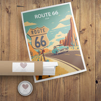 Route 66 Art Print | Route 66 | Route 66 Wall Decor| Route 66 Print | Route 66 Poster | Route 66 Art | Printable Wall Art | Travel Poster