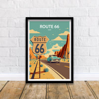 Route 66 Art Print | Route 66 | Route 66 Wall Decor| Route 66 Print | Route 66 Poster | Route 66 Art | Printable Wall Art | Travel Poster