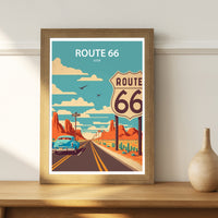 Route 66 Art Print | Route 66 | Route 66 Wall Decor| Route 66 Print | Route 66 Poster | Route 66 Art | Printable Wall Art | Travel Poster