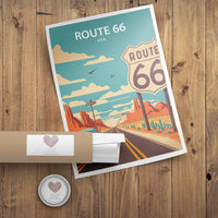 Route 66 Art Print | Route 66 | Route 66 Wall Decor| Route 66 Print | Route 66 Poster | Route 66 Art | Printable Wall Art | Travel Poster