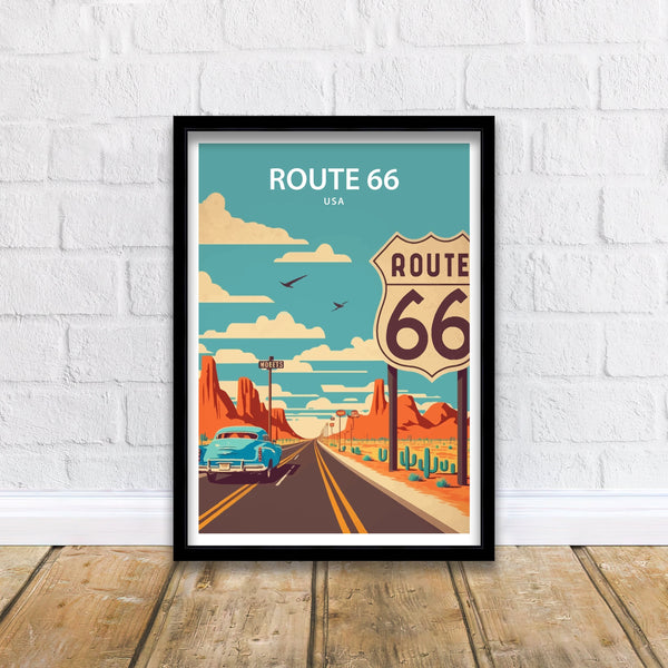 Route 66 Art Print | Route 66 | Route 66 Wall Decor| Route 66 Print | Route 66 Poster | Route 66 Art | Printable Wall Art | Travel Poster