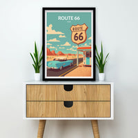 Route 66 Art Print | Route 66 | Route 66 Wall Decor| Route 66 Print | Route 66 Poster | Route 66 Art | Printable Wall Art | Travel Poster