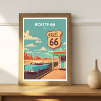Route 66 Art Print | Route 66 | Route 66 Wall Decor| Route 66 Print | Route 66 Poster | Route 66 Art | Printable Wall Art | Travel Poster