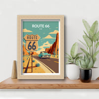 Route 66 Art Print | Route 66 | Route 66 Wall Decor| Route 66 Print | Route 66 Poster | Route 66 Art | Printable Wall Art | Travel Poster