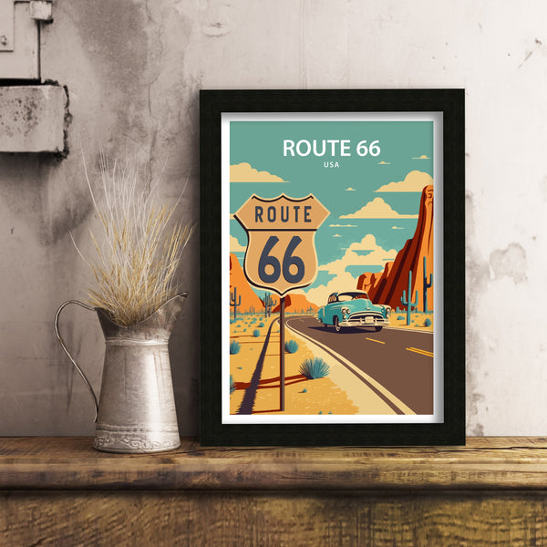 Route 66 Art Print | Route 66 | Route 66 Wall Decor| Route 66 Print | Route 66 Poster | Route 66 Art | Printable Wall Art | Travel Poster