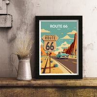 Route 66 Art Print | Route 66 | Route 66 Wall Decor| Route 66 Print | Route 66 Poster | Route 66 Art | Printable Wall Art | Travel Poster