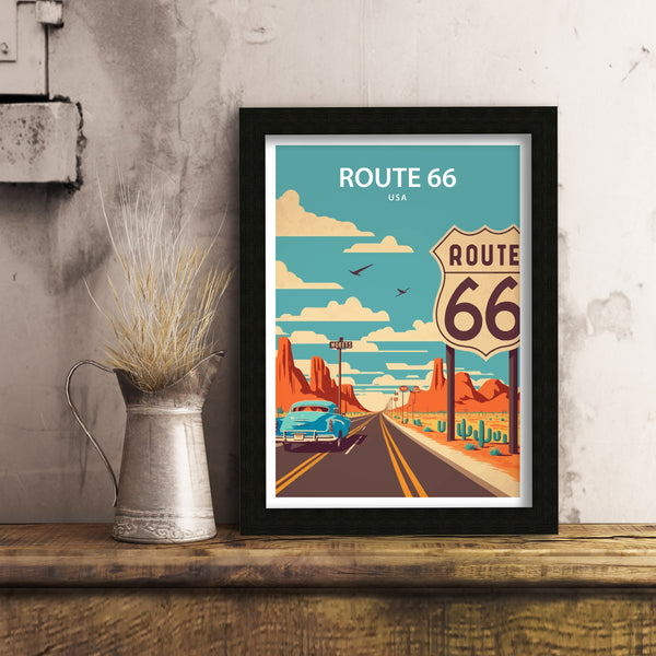 Route 66 Art Print | Route 66 | Route 66 Wall Decor| Route 66 Print | Route 66 Poster | Route 66 Art | Printable Wall Art | Travel Poster