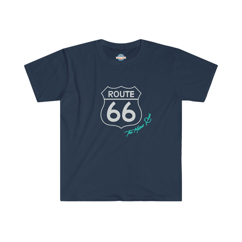 Historic US Route 66 Cars Mother Road Graphic Logo T-Shirt - Americana