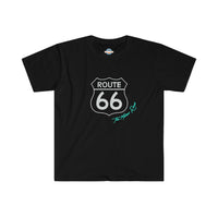 Historic US Route 66 Cars Mother Road Graphic Logo T-Shirt - Americana
