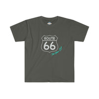 Historic US Route 66 Cars Mother Road Graphic Logo T-Shirt - Americana