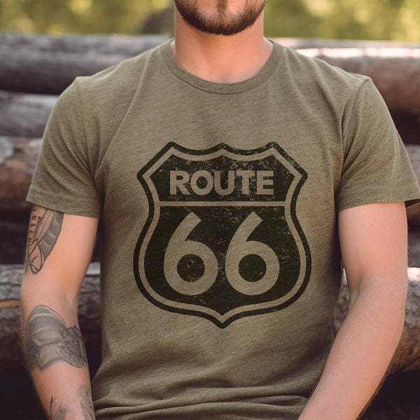 Route 66 Tee Shirt, Vintage Road Sign Tshirt Gift