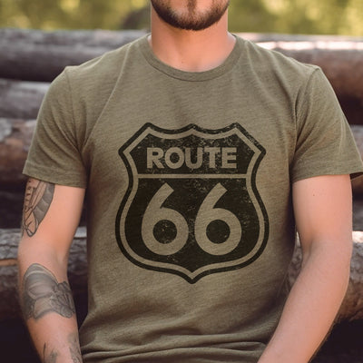 Route 66 Tee Shirt, Vintage Road Sign Tshirt Gift