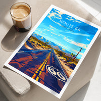 Route 66 Poster - USA Wall Art, the perfect gift and a lasting travel memory | Art Print