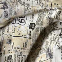 Route 66 Map Fabric, Vintage Americana Travel Cotton, Timeless Treasures MAP-CD7529