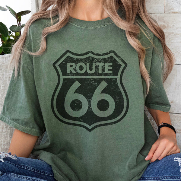 Route 66 Tshirt, Vintage Road Sign Gift Tee
