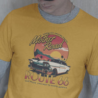 Route 66 Mother Road T-Shirt, Road Trip, Travel Gift, Nostalgic, Retirement Gift, Bucket List, Classic Car, Unisex Jersey Short Sleeve Tee
