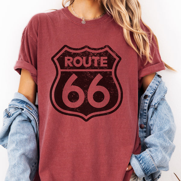 Route 66 Tshirt, Vintage Road Sign Gift Tee